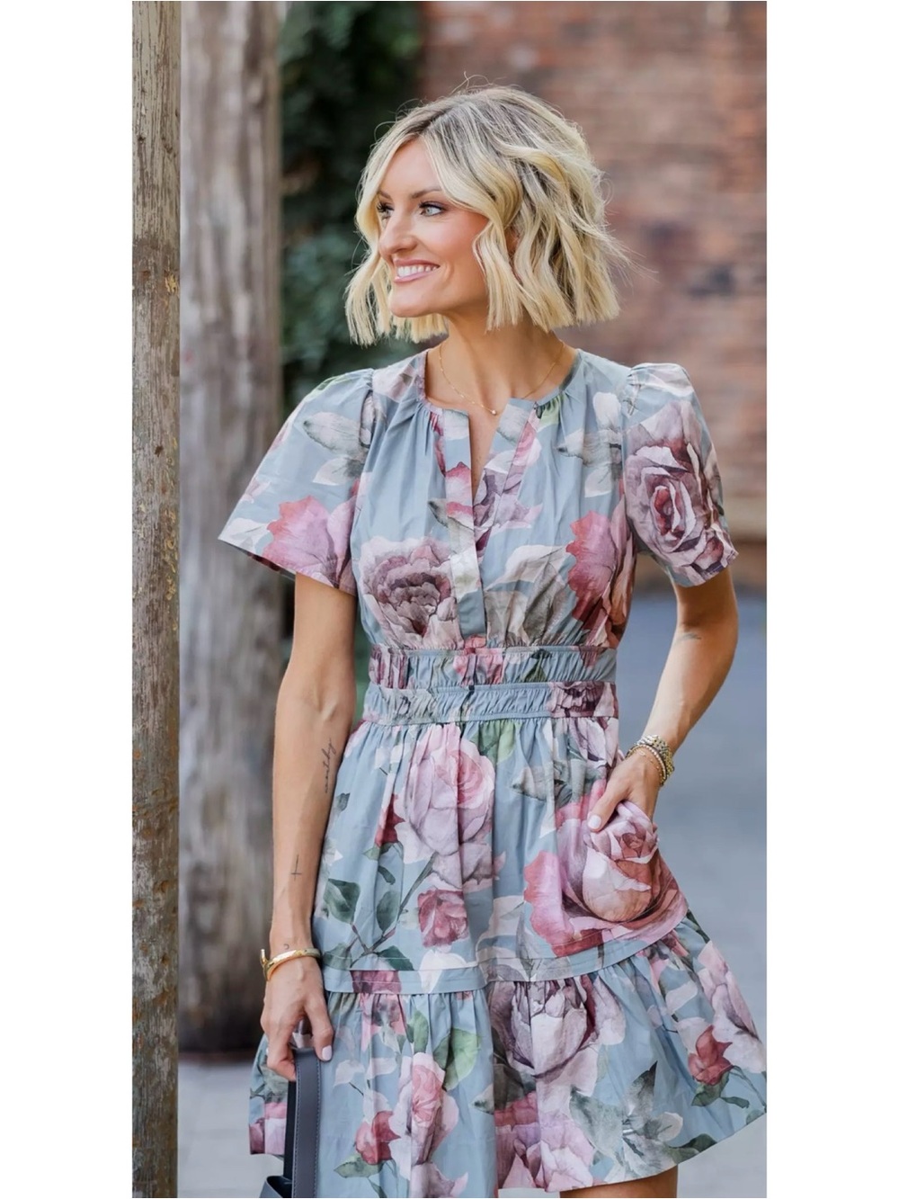 Anthropologie x Loverly Grey Somerset Mini Dress Floral Size SP - Picture 14 of 14